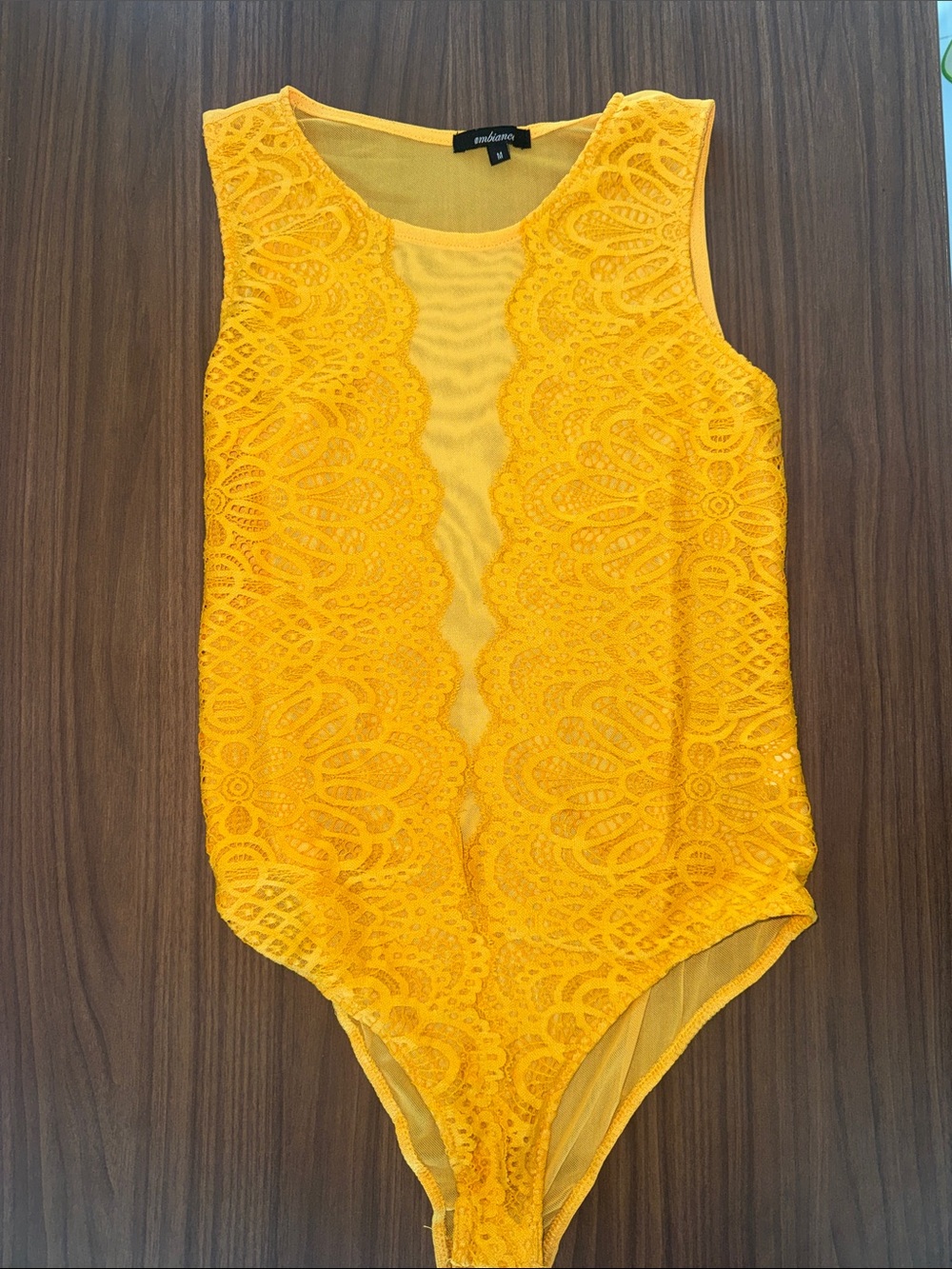 Ambiance Mustard Yellow Lace Trim Top